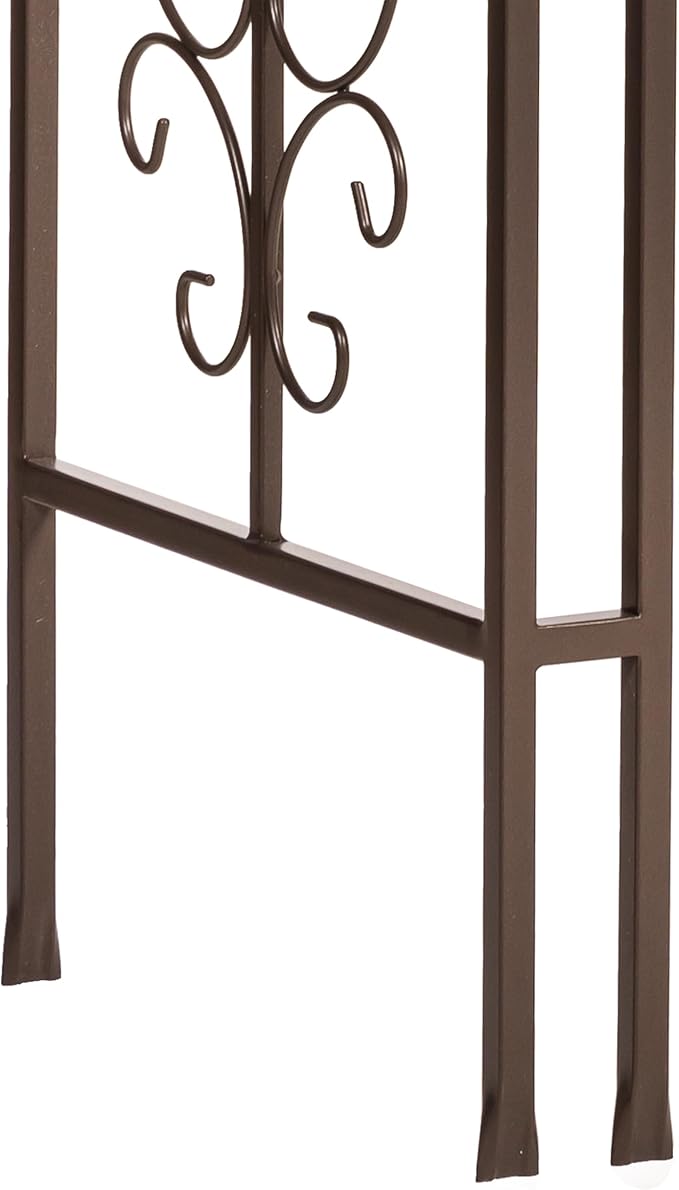 Plow & Hearth Arch Metal Outdoor Garden Arbor, 84 inches Tall, Iron Trellis Lattice for Climbing Plants, Wedding Arch, Outdoor Patio Décor (Montebello-Gunmetal)