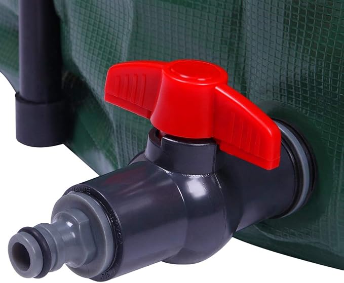 50 Gallon Collapsible Rain Barrel, Water Storage Tank, Portable Rainwater Collection System, Rain Catcher Barrel with Spigots and Overflow Kit, Rain Water Barrel Collector for Garden, Green