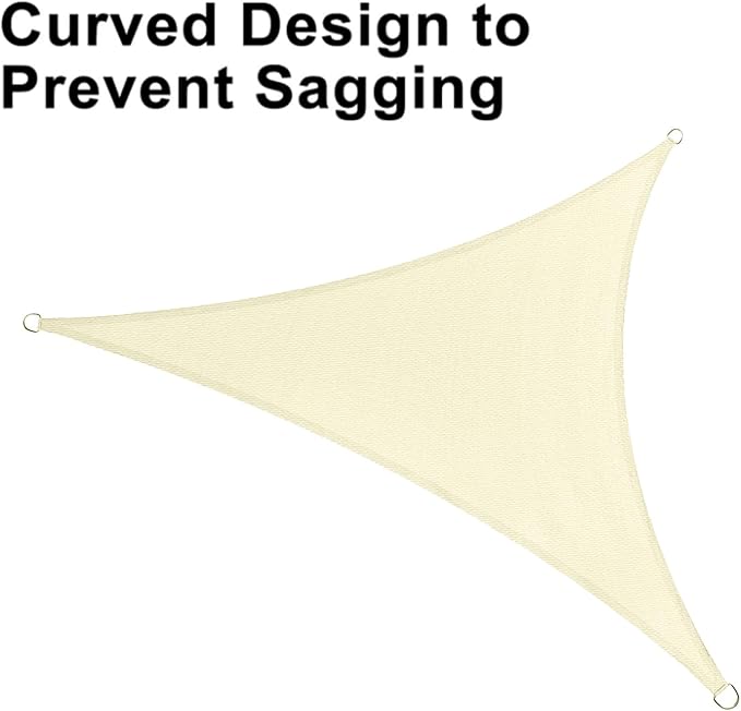 LOVE STORY Custom Size 15'x15'x15' Butter Cream Sun Shade Sail Triangle Sunhsade Fabric Awning Canopy for Patio Backyard Carport Pergola (Customized)