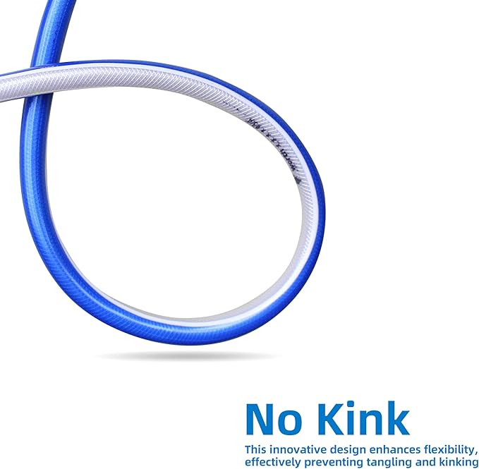 Short Leader Blue Garden Hose 3/4 in. x 5 ft.-Kink Free, Leakproof, Flexible -Heavy Duty Durable Lightweight Water Pipe for Commercial Use, Lawn Care & Equipment Connection - Male to Female Fittings