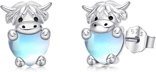 JUSTKIDSTOY Hypoallergenic Earrings Sterling Silver Crystal Cute Animal Studs Earrings for Sensitive Ears Birthday Gifts for Women Girls