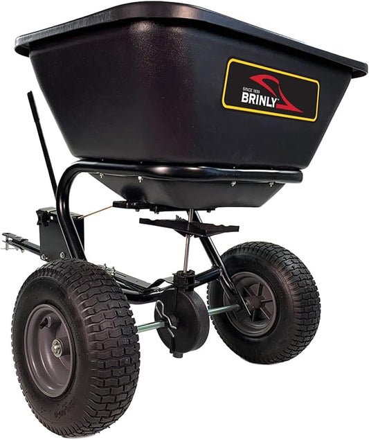 Brinly BS26BH-A Tow Behind Broadcast Spreader with Universal Hitch, 125 lb. - Flat Black