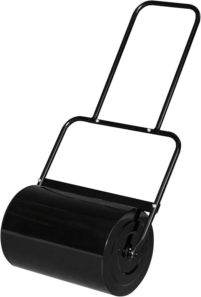 VINGLI Lawn Roller Water Filled Pull Behind 20inch Garden Drum Roller Push/Tow Behind, Water/Sand Filled Roller for Garden, Lawn, Backyard (Black)