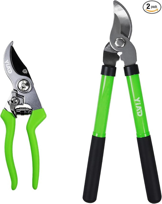 YIAD Garden Shears Set-Heavy Duty Branch Cutter,Pruning Shears，Loppers for Tree Trimming,Labor Saving and Durable Garden Clippers, Loppers for Gardening Plants, Flowers and Tree Trimmer