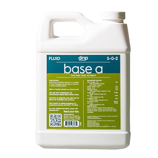 Base A Quart | Liquid Nutrient Solution | Essential Macronutrients & Chelated Micronutrients for Hydroponics & Soil Cultivation
