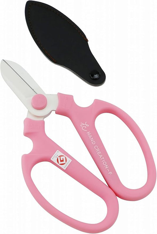 Japanese Florist Scissors – Professional Ultra Sharp Flower Shears Made in JAPAN for Ikebana Floral Design & Gardening SAKAGEN HAND CREATION F-170 (Pink)