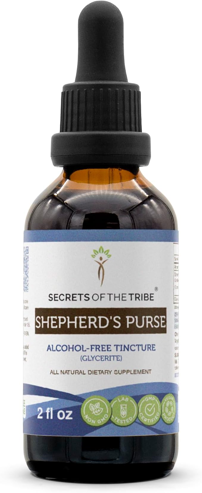 Secrets of the Tribe Shepherd's Purse Alcohol-Free Liquid Extract, Shepherd's Purse (Capsella Bursa-Pastoris) Dried Herb (2 FL OZ)