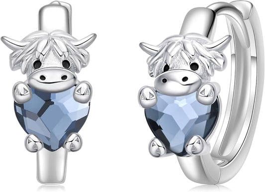 JUSTKIDSTOY Hypoallergenic Earrings Sterling Silver Crystal Cute Animal Studs Earrings for Sensitive Ears Birthday Gifts for Women Girls