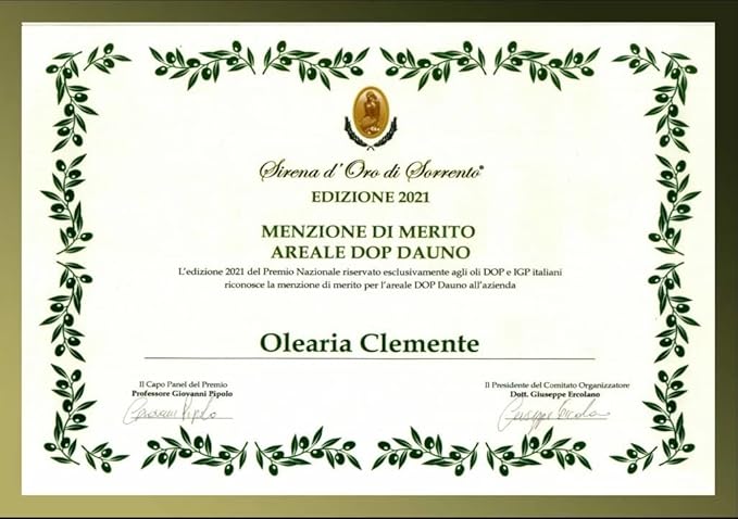 Clemente Organic Dauno Gargano Extra Virgin Olive Oil D.O.P. | 17 Fluid Ounce | Pack of 2