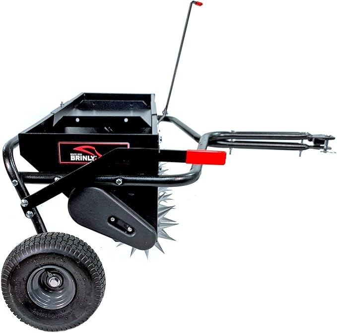 Brinly AS2-40BH-P Tow Behind Combination Aerator Spreader with Weight Tray, 40-Inch, Flat Black