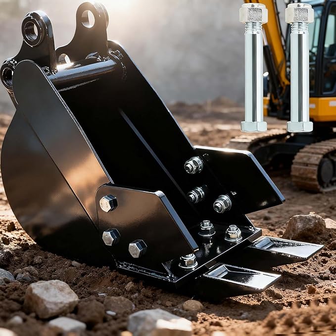 Mini Excavator Bucket, 200mm Narrow Digging Bucket, Span 90mm/3.54in Hole,Diameter 25mm/0.98in Backhoe Attachments, for Mini Excavators