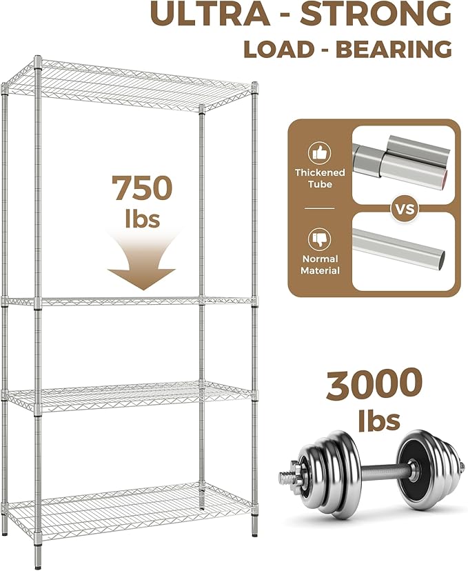Plant Shelf Large Plant Stand Indoor Outdoor 4 Tier Metal Shelving for Plants Heavy Duty Metal Plant Stand Storage Shelf DIY Adjustable Plant Stands Sturdy Space Saving 3000lbs Tall Outdoor Plant Holder for Greenhouse Balcony Garden Patio
