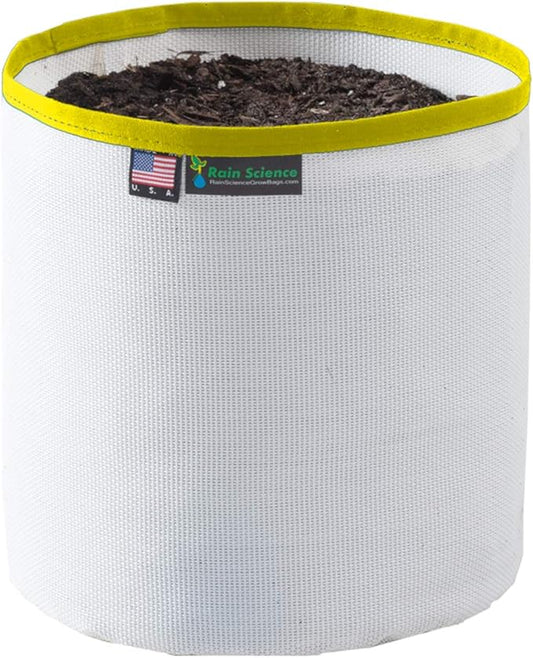Grow Bag 2 Gallon, Planting Pots - Colorful Plant Grow Bags Pots Gardening Vegetable - Air Pruning Mesh Fabric Plant Container - (White/Yellow)