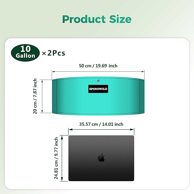 2 Pack 10 Gallon 3 Compartment Grow Bag, Vegetable Growing Bag Thickened PE Garden Pots with Drainage Holes, Branch-Binding Holes, Reusable Plant Bag for Vegetables,Flowers