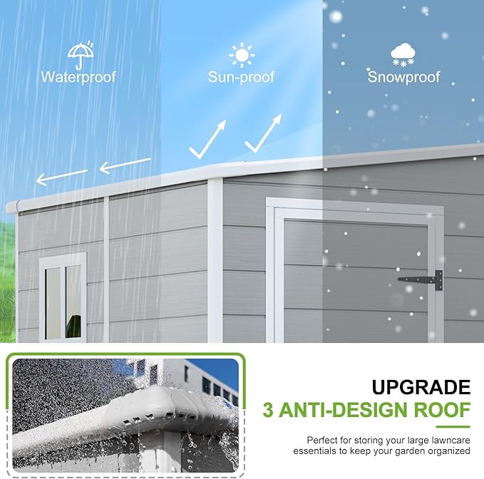 5x4 Shed Resin Outdoor Storage with Floor Included, Waterproof Small Plastic Garden Tool Sheds Cabinet