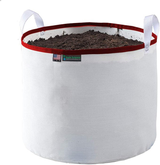 Grow Bag 5 Gallon, Planting Pots - Colorful Plant Grow Bags Pots Gardening Vegetable - Air Pruning Mesh Fabric Plant Container - (White/Red)