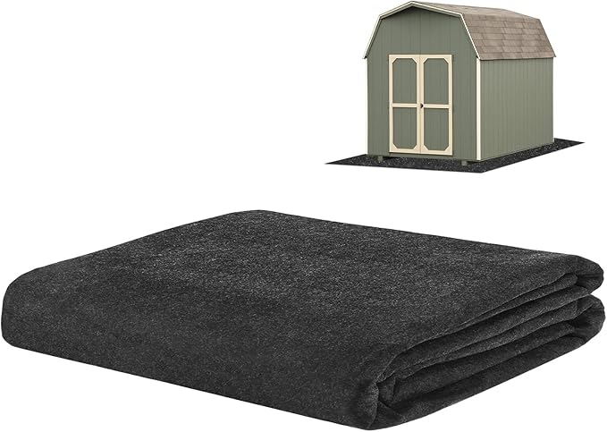 3 mm Thickened Outdoor Storage Shed Mat, 4x6 ft Waterproof Shed Flooring Mat for Patio Furniture Floor Protecting from Wear/Liquid/Dust/Oil, Non-Slip Felt Rubber Rug Pad [Grey]