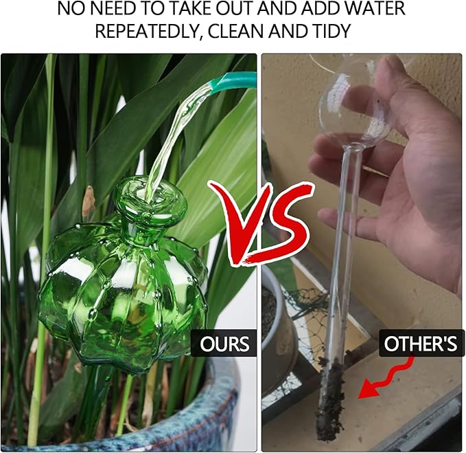 Self Watering Planter Insert. Plant Watering Devices. Plant Watering Bulbs. 3-PCS Plant Watering Globes. Cactus Shape Self Watering Globes