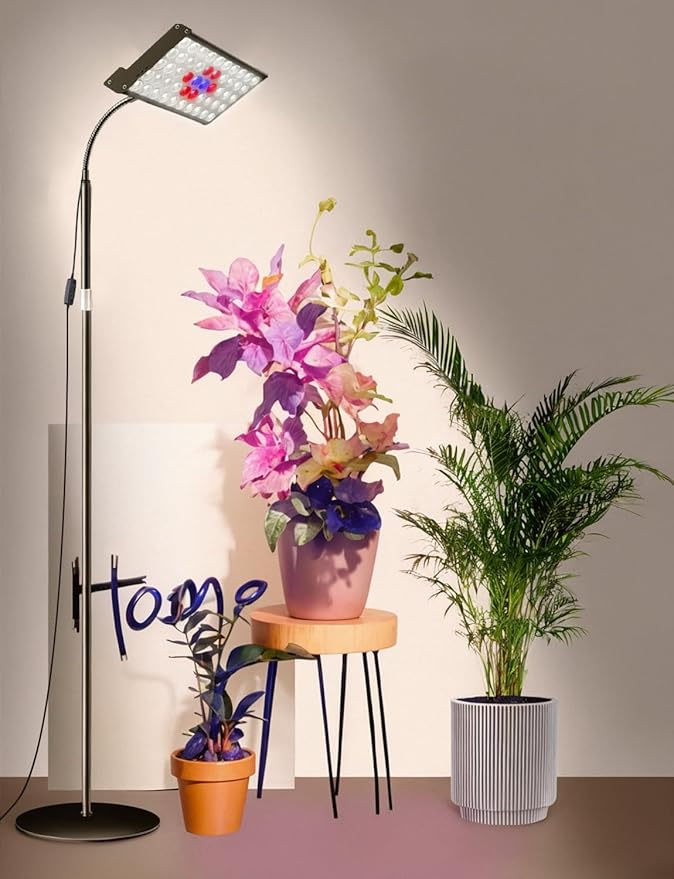 ANCIENTPWR Industrial-Grade Plant Grow Light, Full Spectrum for Indoor Plants with Auto Timer (3/9/12H), 10-Level Dimming, 75.5" Adjustable Height, Flexible Gooseneck & 4.1lb Heavy Base