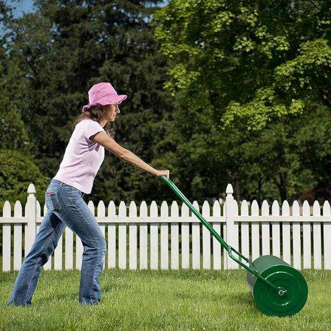 VINGLI Lawn Roller Water Filled Pull Behind 20inch Garden Drum Roller Push/Tow Behind, Water/Sand Filled Roller for Garden, Lawn, Backyard (36 inch, Green)