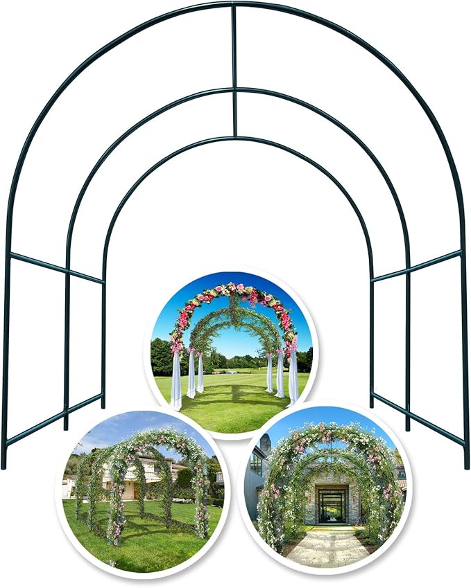YardGrow Large Garden Support Arch Frame Climbing Plant Arch Arbor for Various Climbing Plant Roses Vines Birthday Wedding Party Decoration Pergola Frame (6.5 x 7 x 7.2ft)