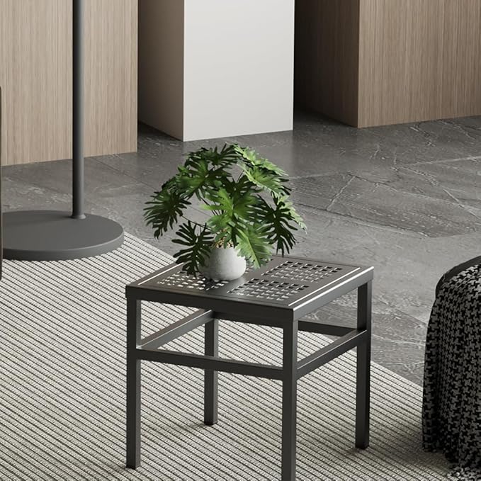 Plant Stand - Indoor/Outdoor Extra-Sturdy Aluminum Plant Stand – Ideal for Patios, Gardens, Living Room Decoration (Black)