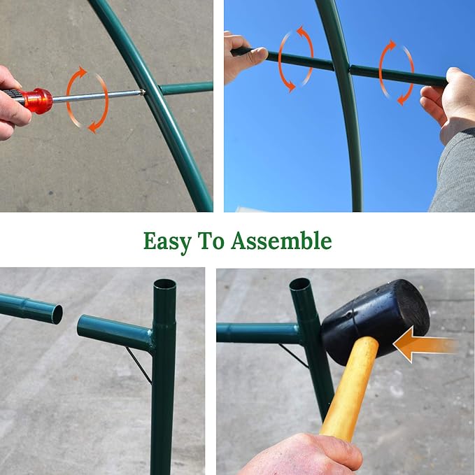 Multi-Size Large Garden Support Arch Frame Climbing Plant Arch Arbor for Flowers/Fruits/Vegetables (19.6ft x 7ft x 7.2ft)