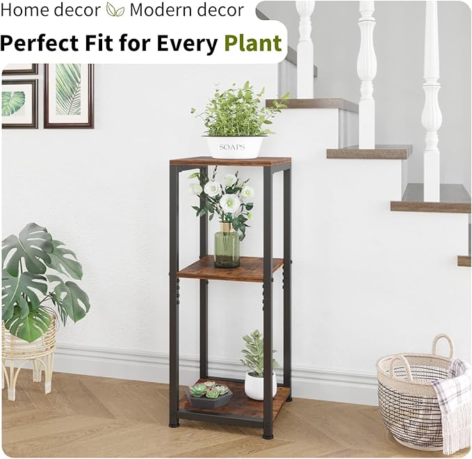 3-Tier Tall Plant Stand Indoor, Corner Plant Stands for Indoor Plants Multiple, Multi-Functional Small Side Table for Living Room, Bedroom, Balcony