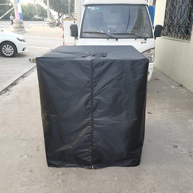 IBC Tote Protective Cover for 275 Gallon (1000L) Outdoor Rain Barrel Tank, Waterproof, 210D Oxford Cloth (Black), 120*116*100 cm