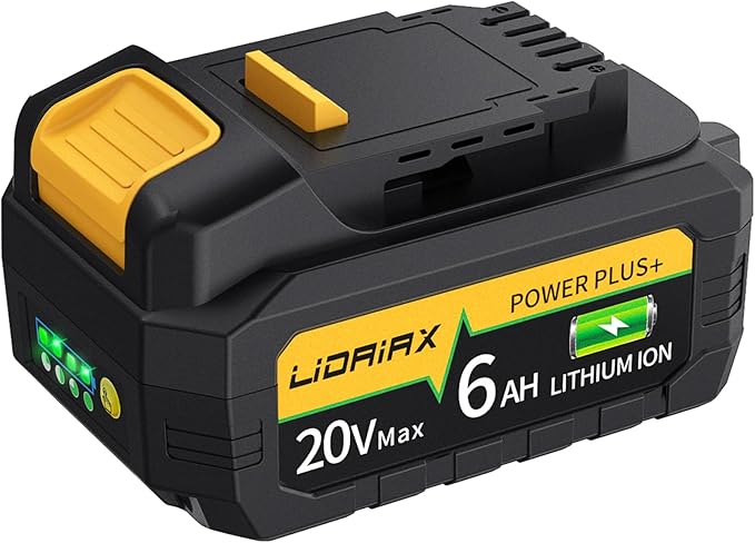 100% True Capacity Replacement for Dewalt 20V Max Battery, Automotive Power Cell for Dewalt 20v Battery, V0 Highest Grade Fireproof Case, Longer Runtime - 6.0AH, 1 Pack
