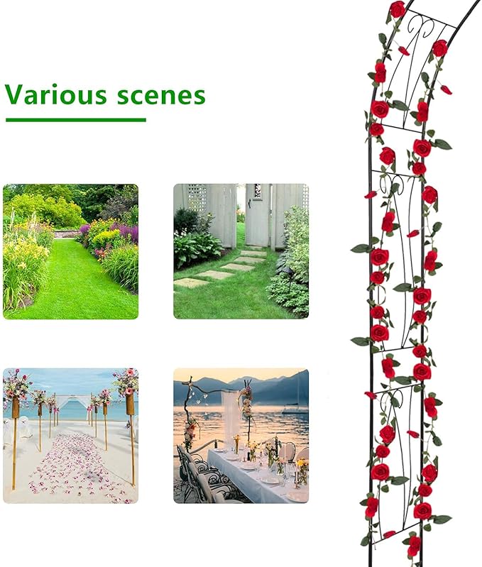 KINTNESS Garden Arch Steel Arbor Arbour Trellis Archway for Climbing Vines and Plants Elegant Pergola for Garden Lawn Backyard Patio Outdoor