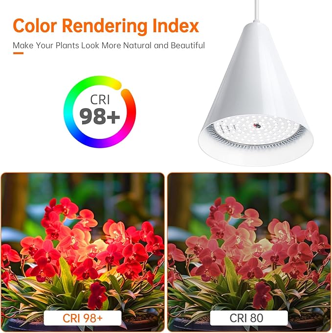 Bstrip Hanging Grow Light, 25W Full Spectrum Plant Lights for Indoor Plants, 16.4FT Power Cord, 5000K with Timer Function