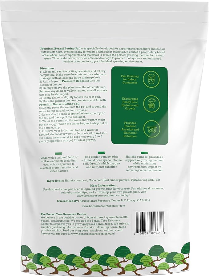 100% Organic Bonsai Soil – All-Natural, Well-Draining Potting Mix for Healthy Bonsai, Succulents, Cactus & Kokedama | Pumice, Akadama, Bark | Made in USA | 3L Bag