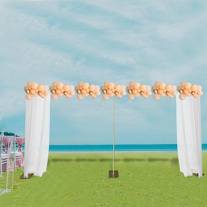 Wedding Arch Backdrop Stand Gold 19.7*9.8FT Adjustable Wedding Arches for Ceremony Metal Balloon Arch Stand Garden Arbor Frame for Wedding Birthday Party Baby Shower Photo Booth Background Decoration