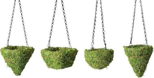 SuperMoss MossWeave (29270) Mini Hanging Basket Set of 4, Fresh Green