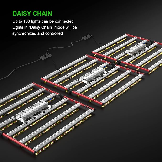 AGLEX 600W LED Grow Lights, Full Spectrum Grow Light with UV IR, Daisy Chain Plant Bar Style Grow Light Foldable & Dimmable for Indoor Growing Commercial Hydroponic Growing Lamp 5x5ft Core Coverage