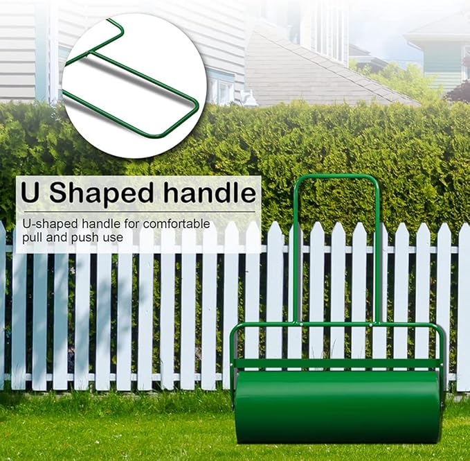 VINGLI Lawn Roller Water Filled Pull Behind 20inch Garden Drum Roller Push/Tow Behind, Water/Sand Filled Roller for Garden, Lawn, Backyard (36 inch, Green)