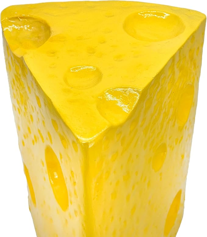 Galt International 18" Yellow Cheese Wedge Stool Side Table Home Decor Plant Stand Garden Indoor Outdoor Decorations