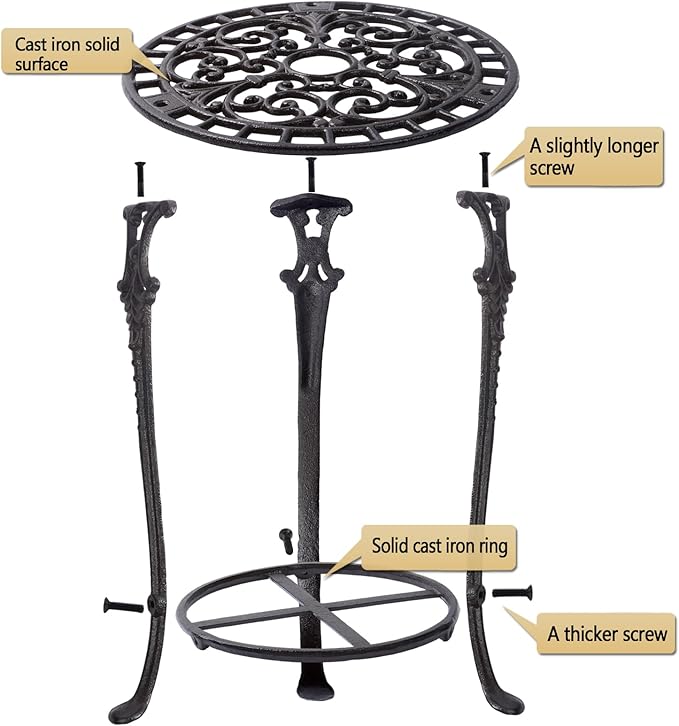 Notakia Large Plant Stand Indoor Outdoor Clearance Heavy Duty Cast Iron Plant Table for Patio & Garden, Tall Vintage Decorative Metal Plant Rack, Wrought Iron Flower Pot Holder for Home Garden Porch Yard