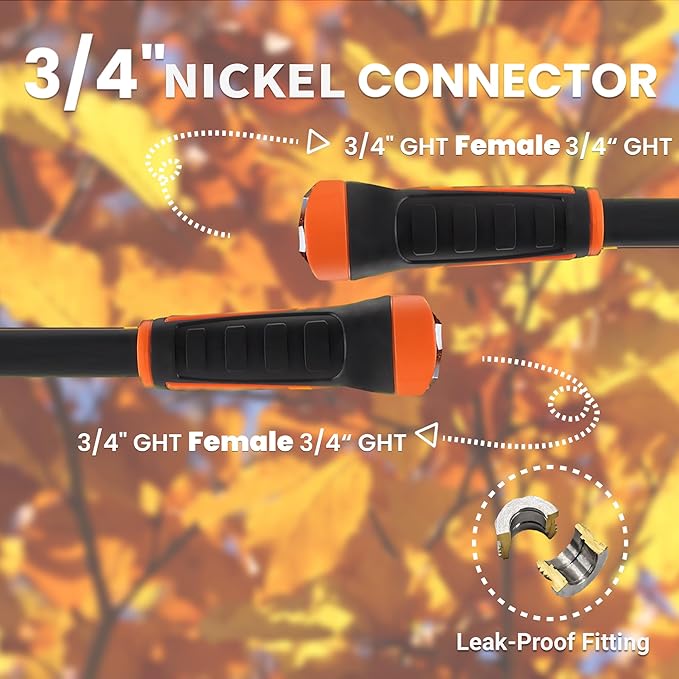 Giraffe Tools Garden Leader Hose 15ft x 5/8", Short Water Hose Heavy Duty, Flexible, Lightweight Hybrid Hose with Swivel Handle, Double Female Fittings, Burst 600 PSI