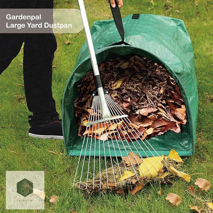 Gardenpal 2-pack Yard Waste Bags for Collecting Leaves, PE Gardening Bags, Lawn and Leaf Bags, Large Yard Dustpan-Type Garden Bag, Reuseable Garden Waste Container, 53 Gallon Per Bag