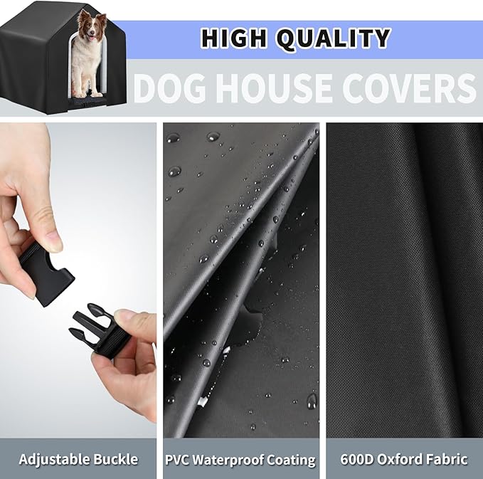 Dog House Cover, Covers for Winter Large Dog House Outdoor Weatherproof (43x42x39in)-Only Cover