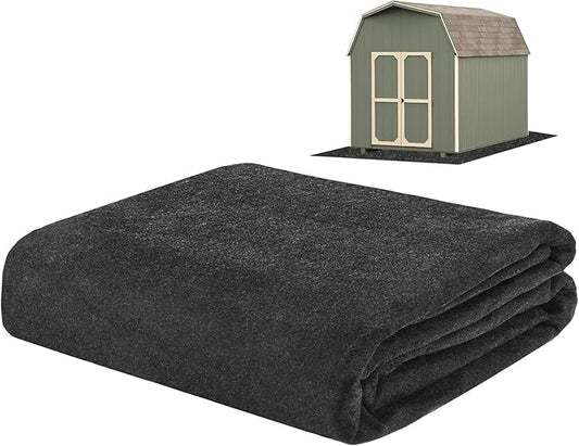 3 mm Thickened Outdoor Storage Shed Mat, 4.9x9.2 ft Waterproof Shed Flooring Mat for Patio Furniture Floor Protecting from Wear/Liquid/Dust/Oil, Non-Slip Felt Rubber Rug Pad [Grey]