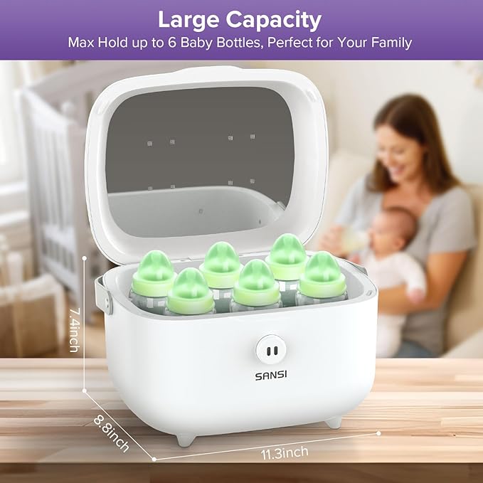 SANSI UV Light Sanitizer Box, 10W Sanitizes in 5 Minutes, 360° UVC Chips 5.1L Large Capacity Sanitizer for Baby & The Whole Family