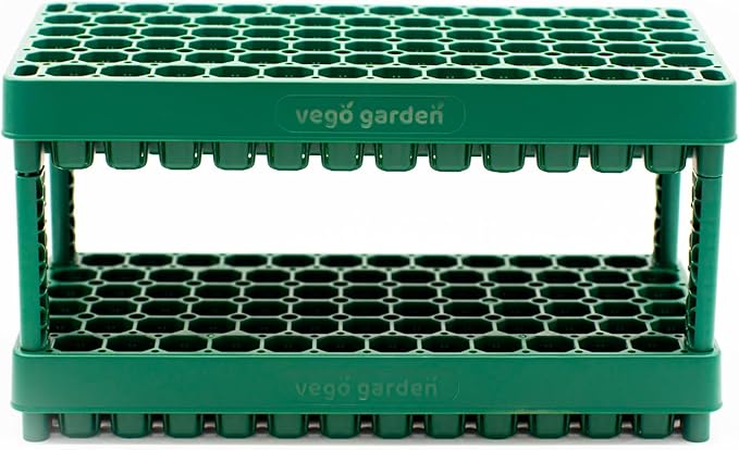 Vego garden 10" x 20" 76 Cells Seed Starter Tray Stackable Seedling Starting Germination Trays for Plants Planting Vegetables Herbs Flowers, 2 Set