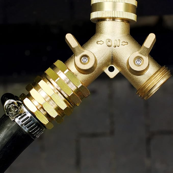 Garden Hose Connector Adapter,3/4" GHT Double female Connectors, Brass Repair Fittings with Dual Swivel for female to female Adapter (10 Pack)