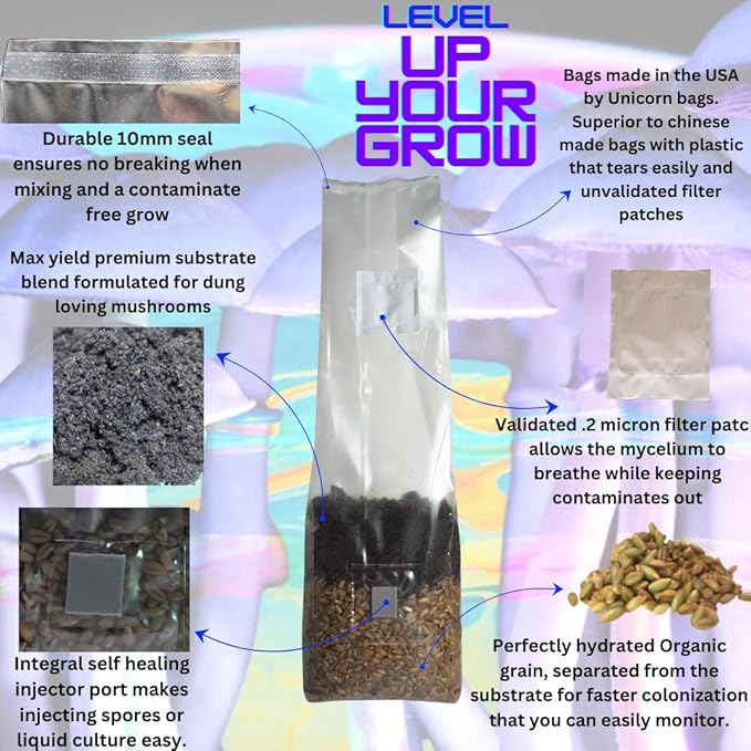 Mushroom Grow Kit - All in One Mushroom Grow Bags (Pack of 8)