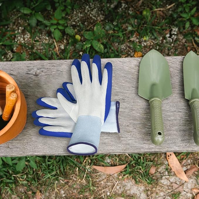 120 Pairs Gardening Work Gloves Bulk for Men Women, Breathable Rubber Coated Garden Gloves for Construction, 9.1 Inch