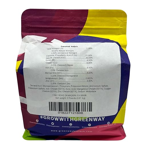Greenway Biotech, Inc. Pepper & Herb Fertilizer 11-11-40 Powder with Micronutrients and Trace Minerals- 100% Water Soluble Fertilizers (2 Pounds Makes 400 Gallons)