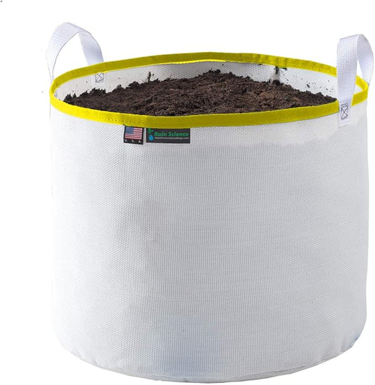 Grow Bag 5 Gallon, Planting Pots - Colorful Plant Grow Bags Pots Gardening Vegetable - Air Pruning Mesh Fabric Plant Container - (White/Yellow)